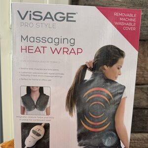 ViSAGE Pro Style Massaging Heat Wrap Neck Shoulders, Upper Back Massage Gray